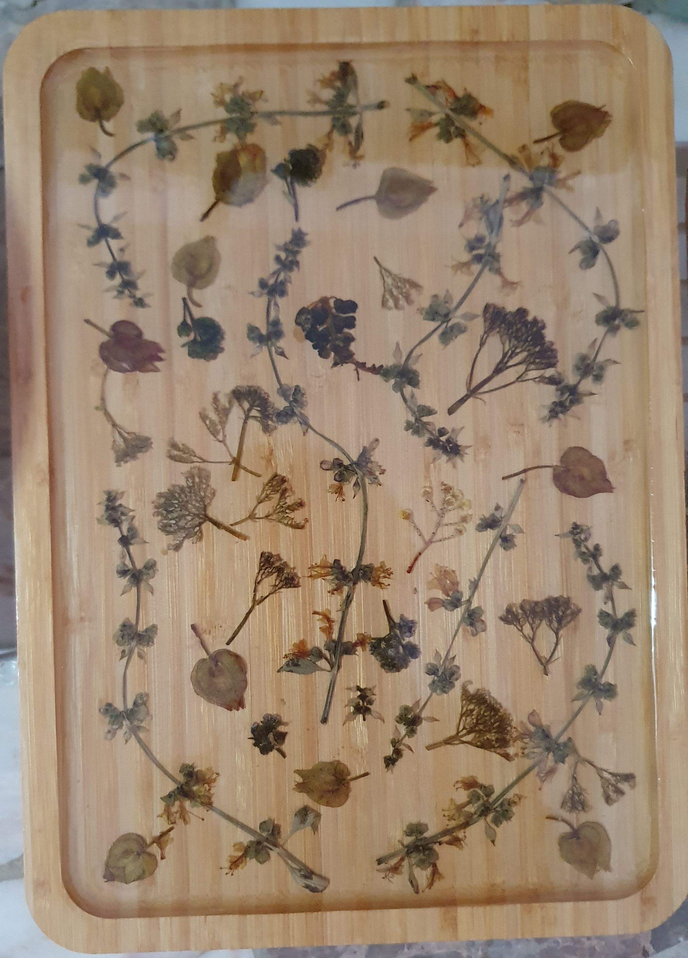 Tabuleiro decorativo de bambu