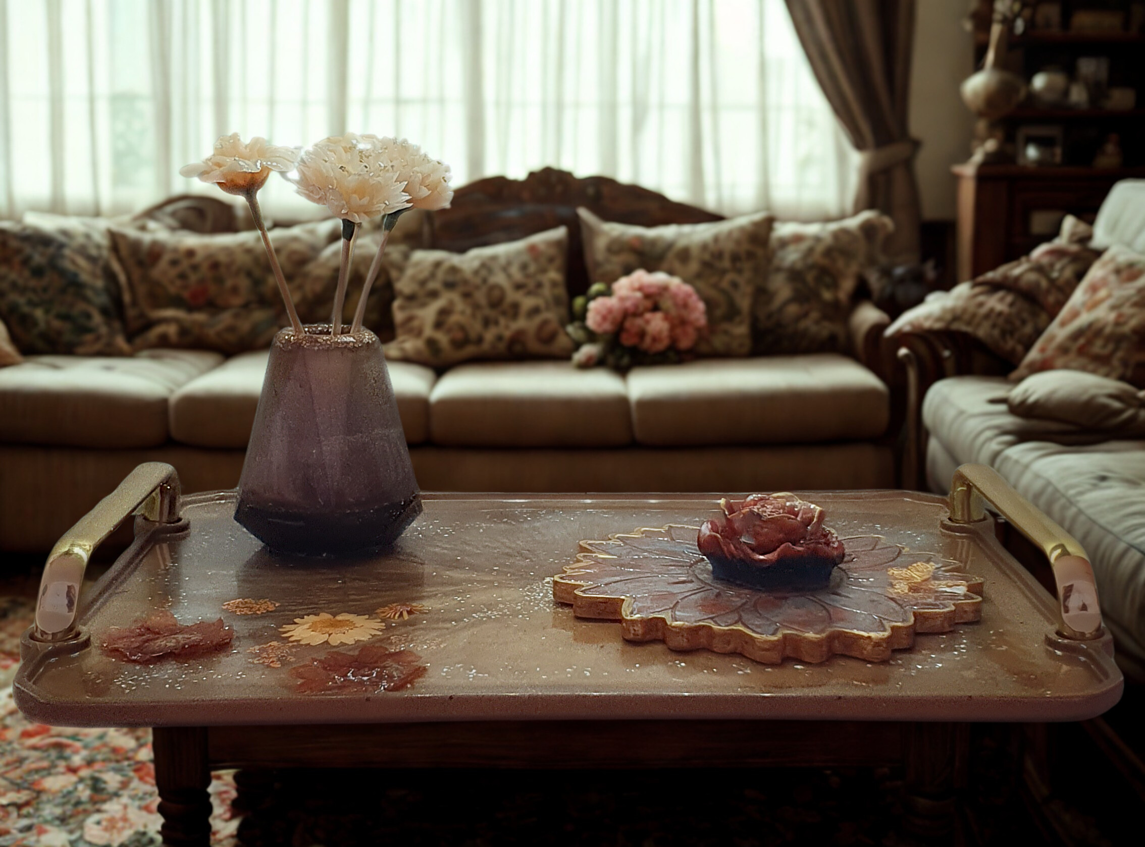 Base Decorativa com flor