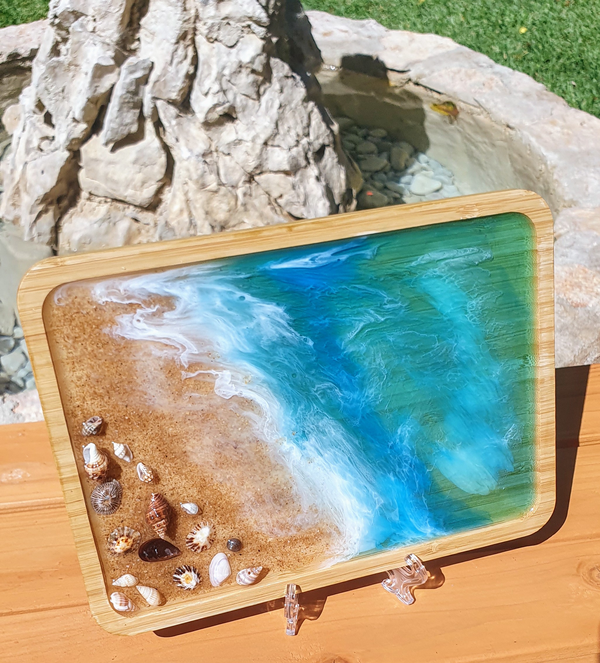 Bandeja Decorativa com Arte de Praia