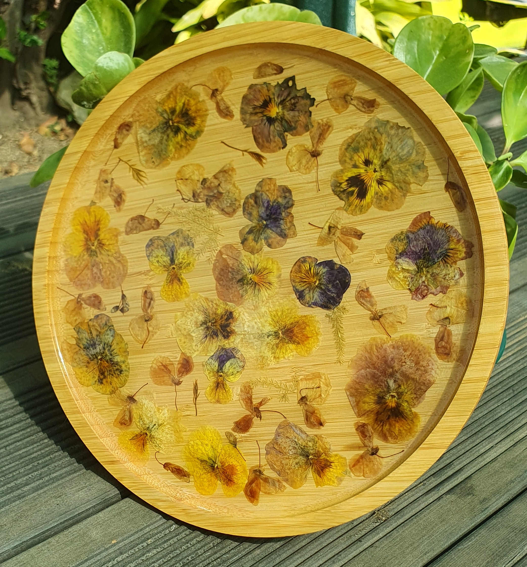 Bandeja Decorativa com Flores Naturais