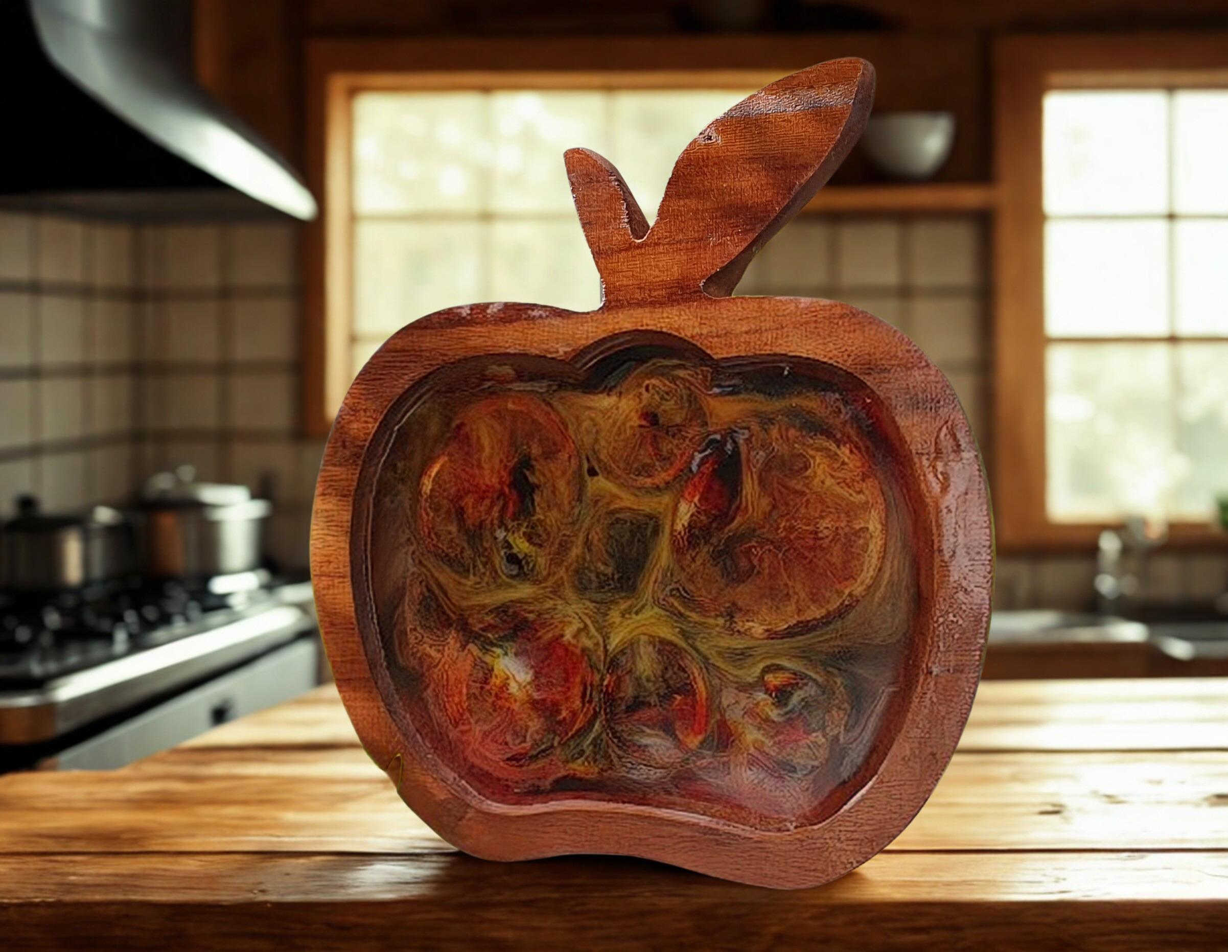 Pintura em Resina com Suporte de Madeira