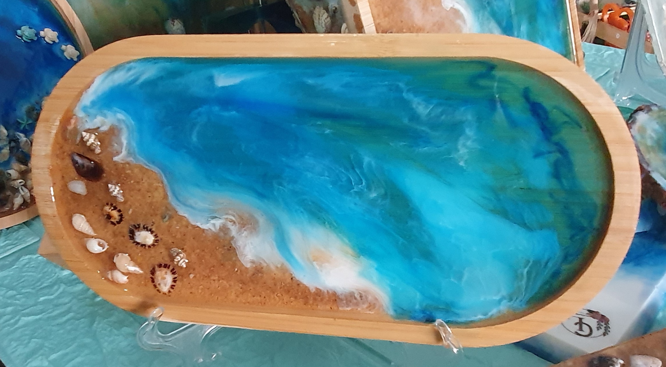 Bandeja Decorativa Oceano em Resina