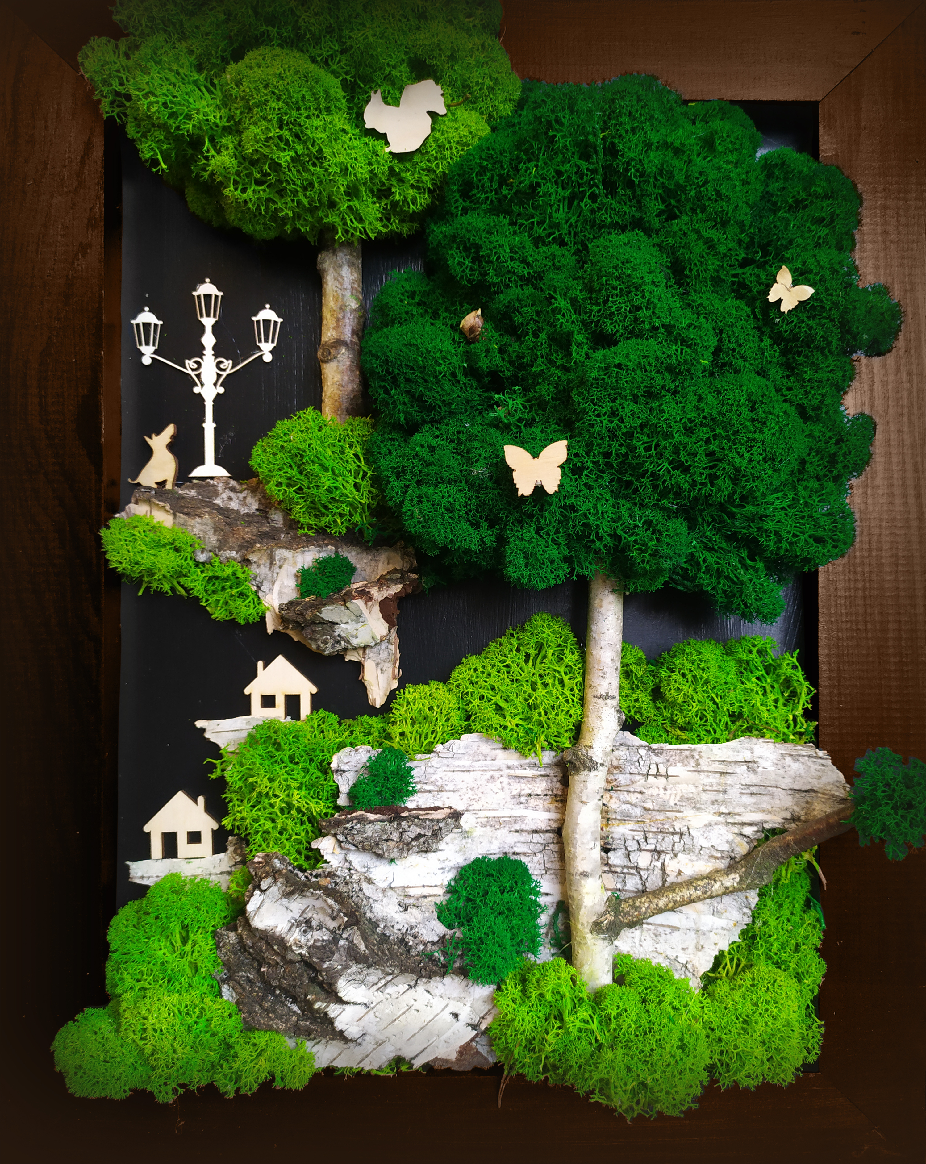 Obraz 30x40cm, Kompozycja mech chrobotek PREMIUM