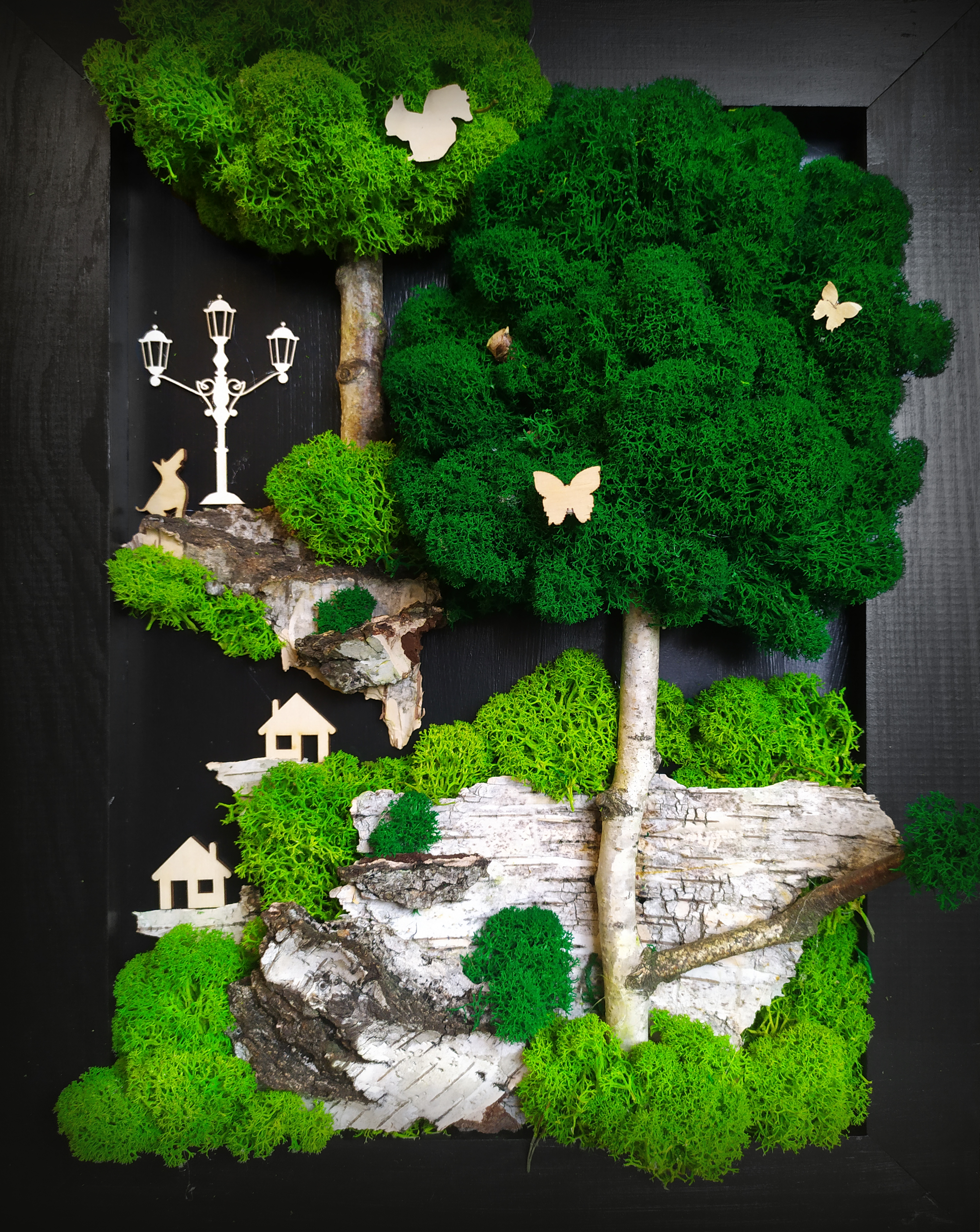 Obraz 30x40cm, Kompozycja mech chrobotek PREMIUM