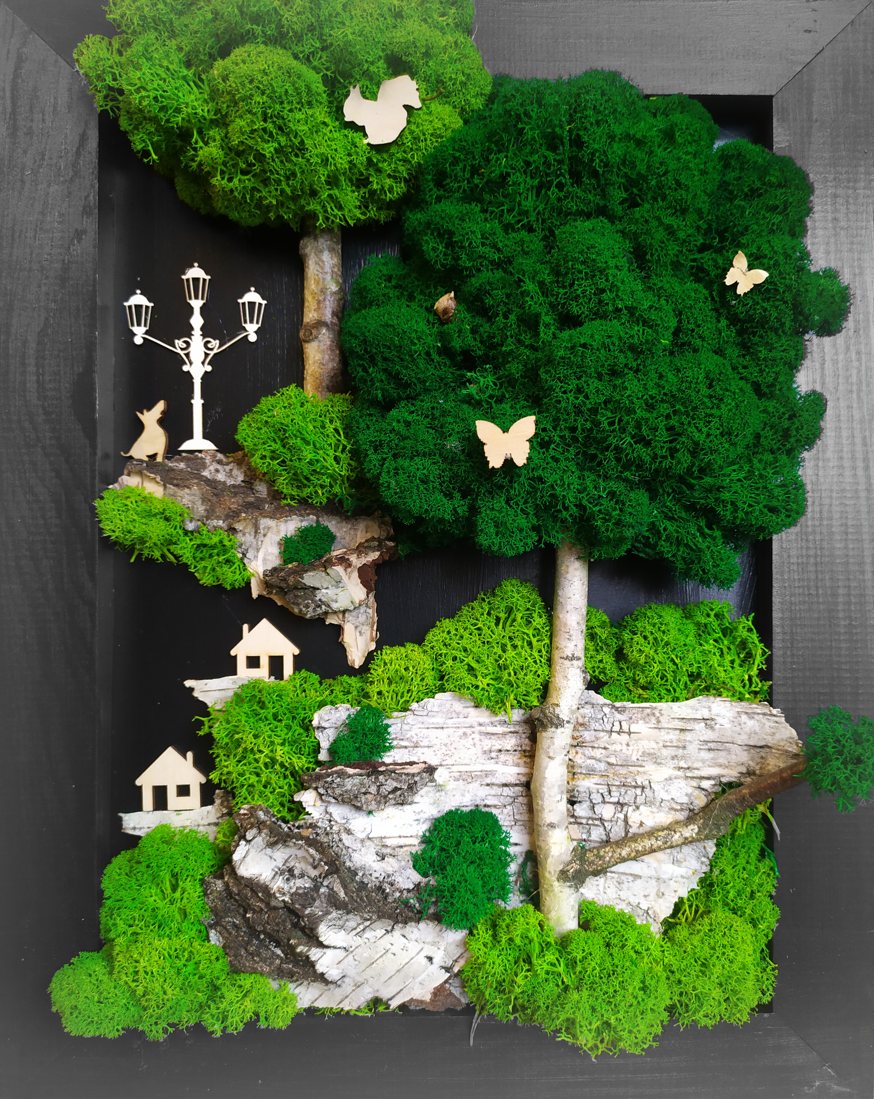 Obraz 30x40cm, Kompozycja mech chrobotek PREMIUM