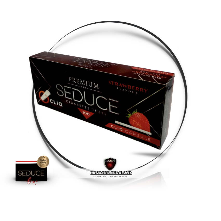 ก้นกรองมวนเปล่า เม็ดบีบ-SEDUCE  กลิ่น-สตร์อเบอรี่ กล่องบรรจุ 100 มวน