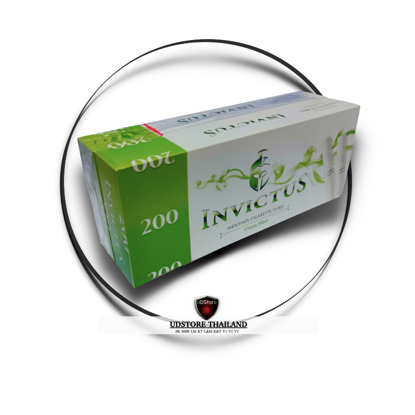 ก้นกรองมวนเปล่าเย็น INVICTUS เขียว1 กล่อง 200 มวน