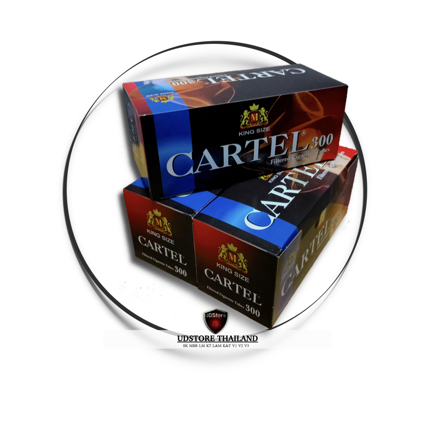 ก้นกรองมวนเปล่า CARTEL แดง 1 กล่อง 300 มวน