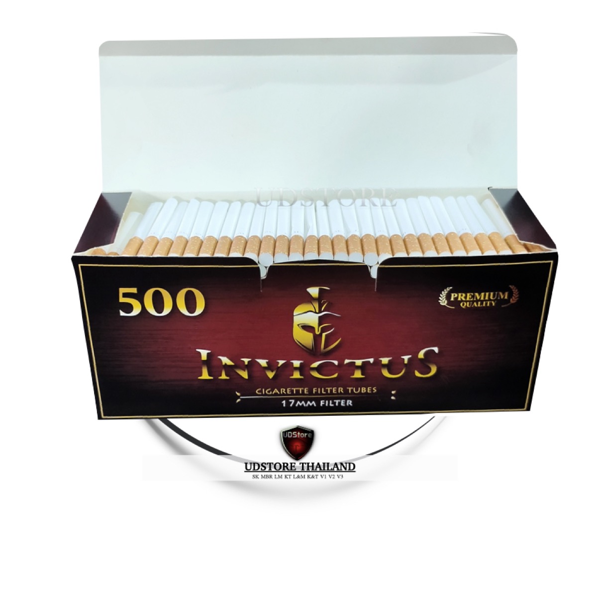 ก้นกรองมวนเปล่า INVICTUS แดง 1 กล่อง 1000 มวน