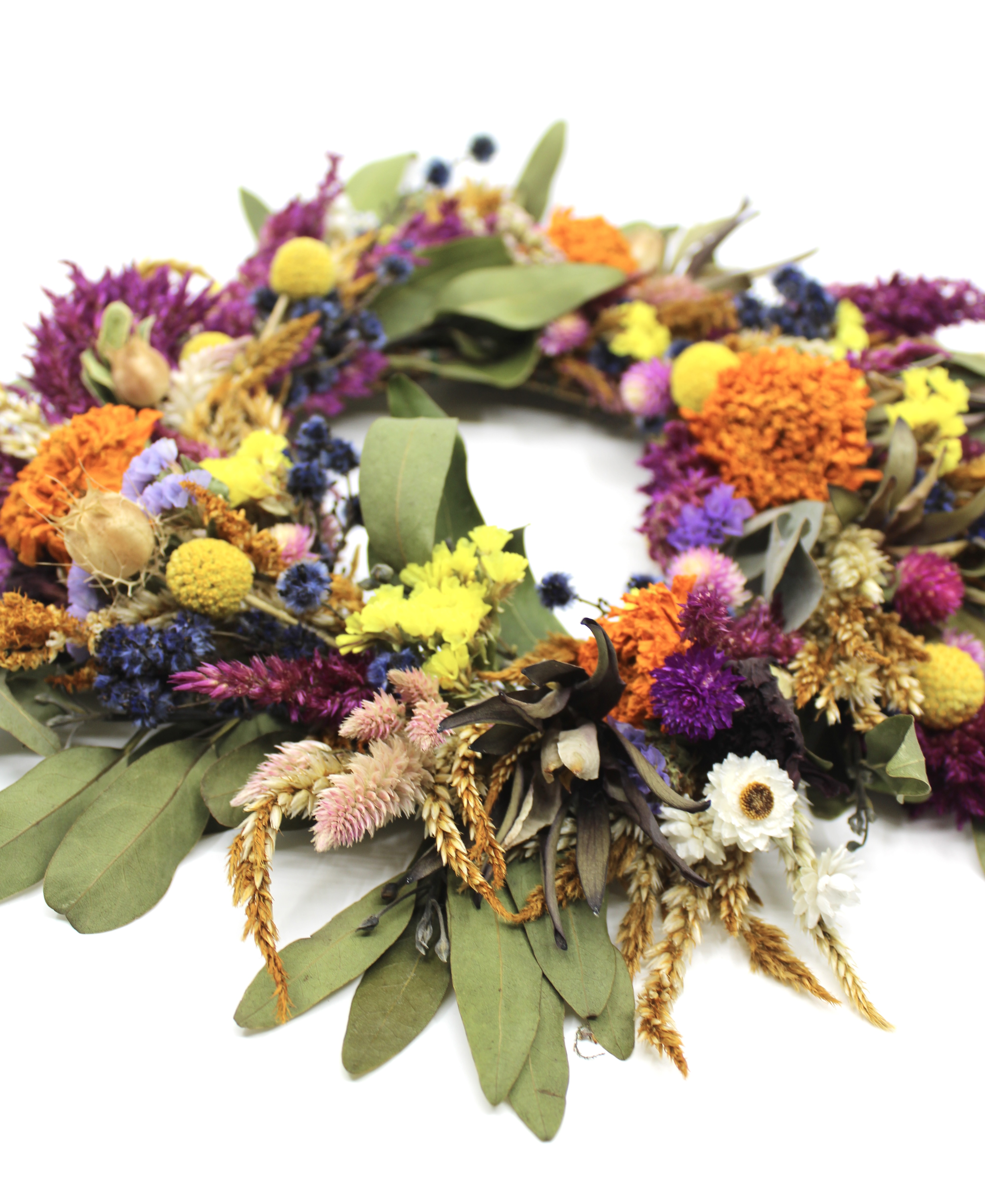 Dried Floral + Bay Leaf Wreath