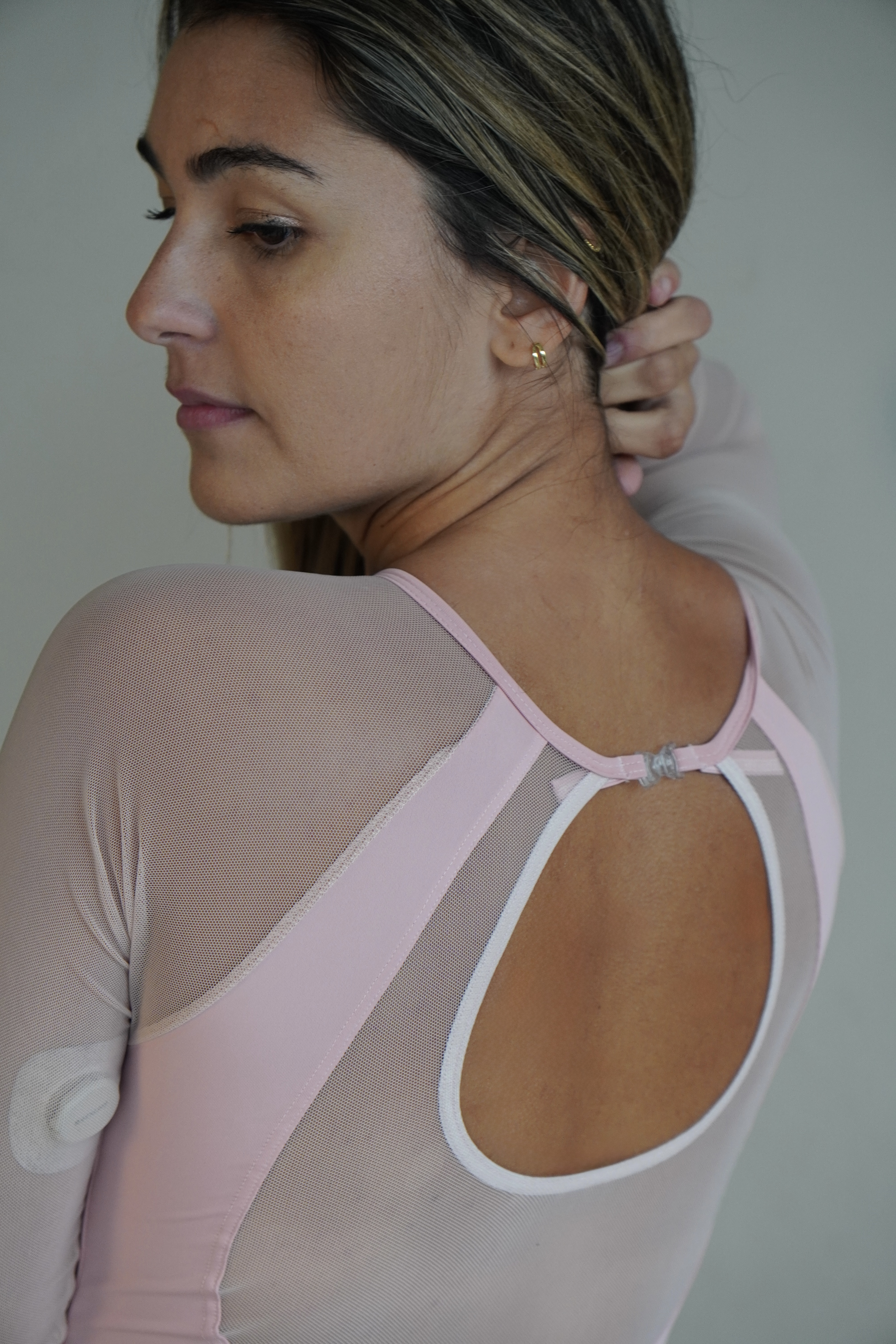 Collant em Tecido Light com Forro e Tule Elástico