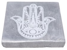 Porte-Encens Sélénite Main de Fatima Carré 10cm
