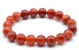 Bracelet Cornaline Rubanée perles 10mm