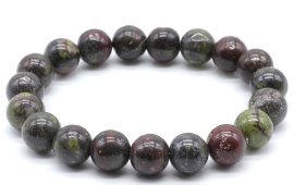 Bracelet Jaspe Sang de Dragon perles 10mm