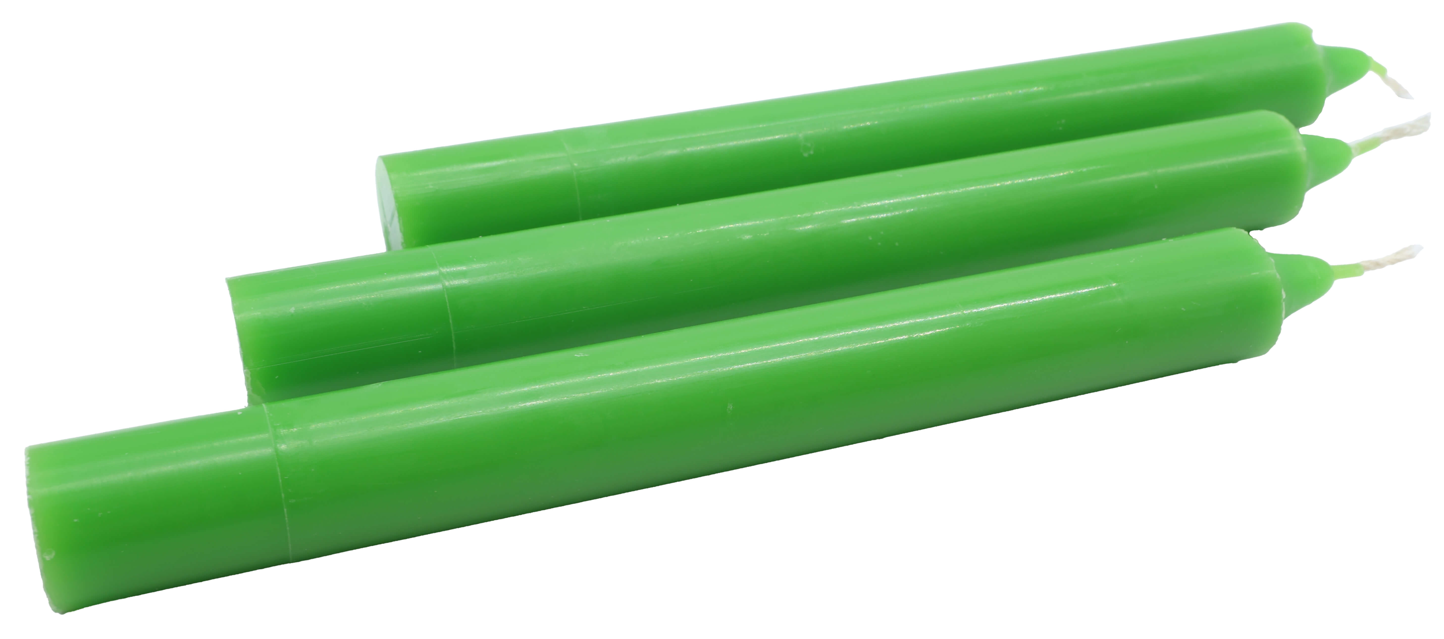 Bougie Teintée Masse 22cm - Vert Pré - 12pcs