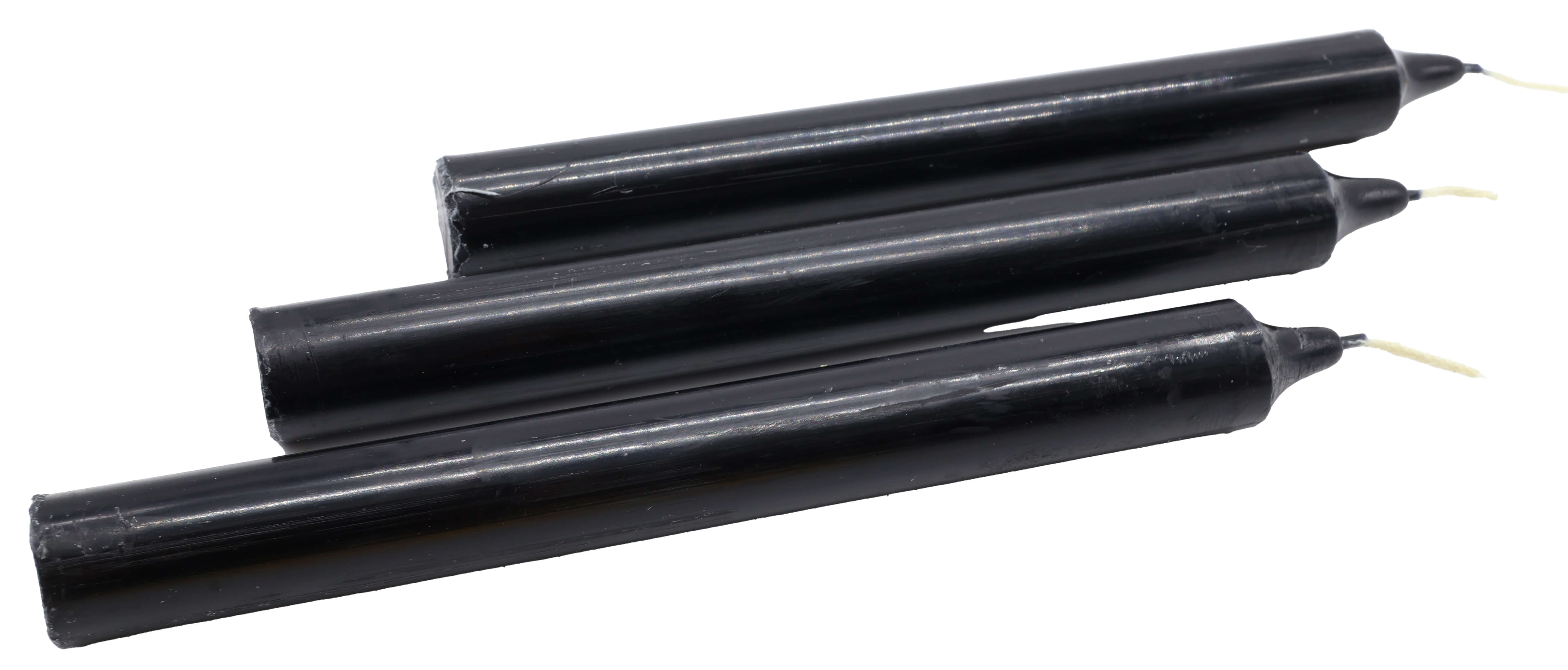 Bougie Teintée Masse 22cm - Noir - 12pcs
