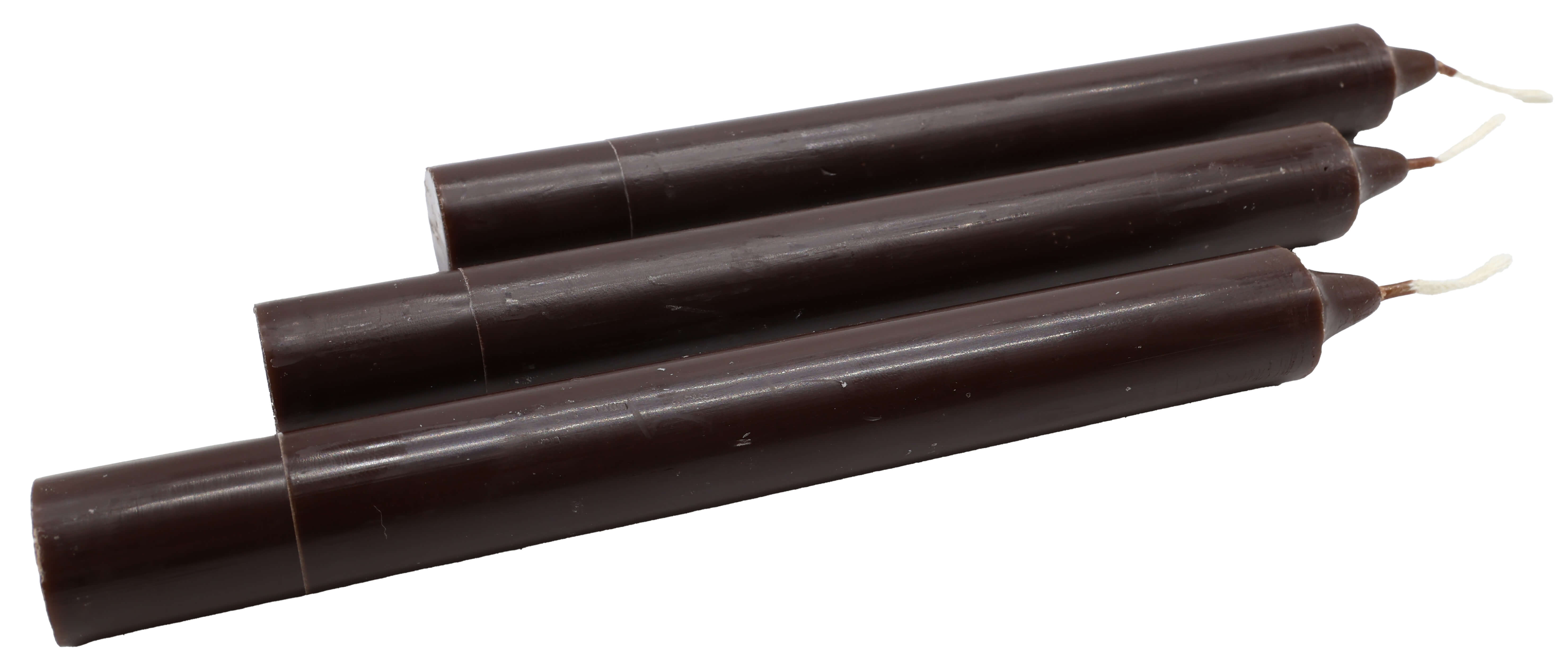 Bougie Teintée Masse 22cm - Marron - 12pcs