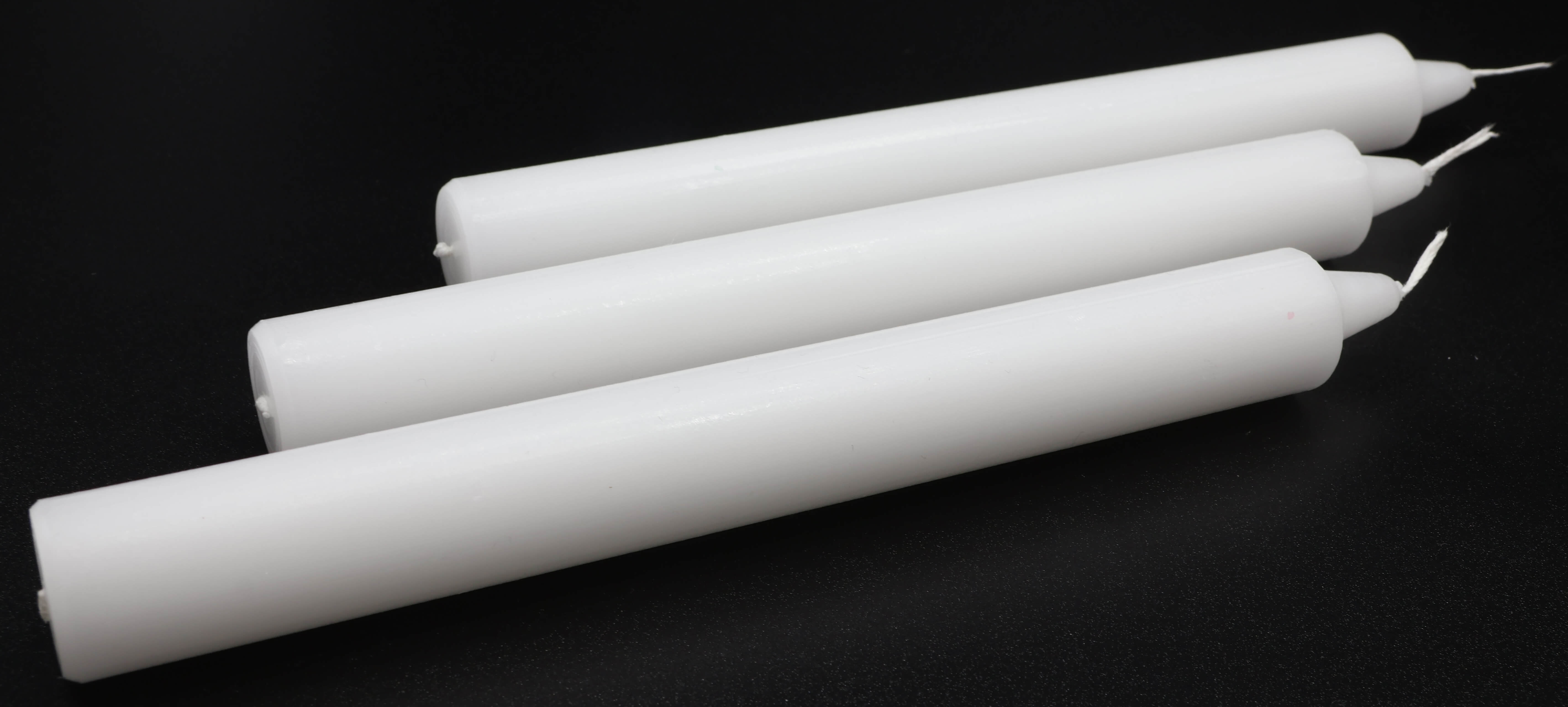 Bougie Teintée Masse 22cm - Blanc - 12pcs