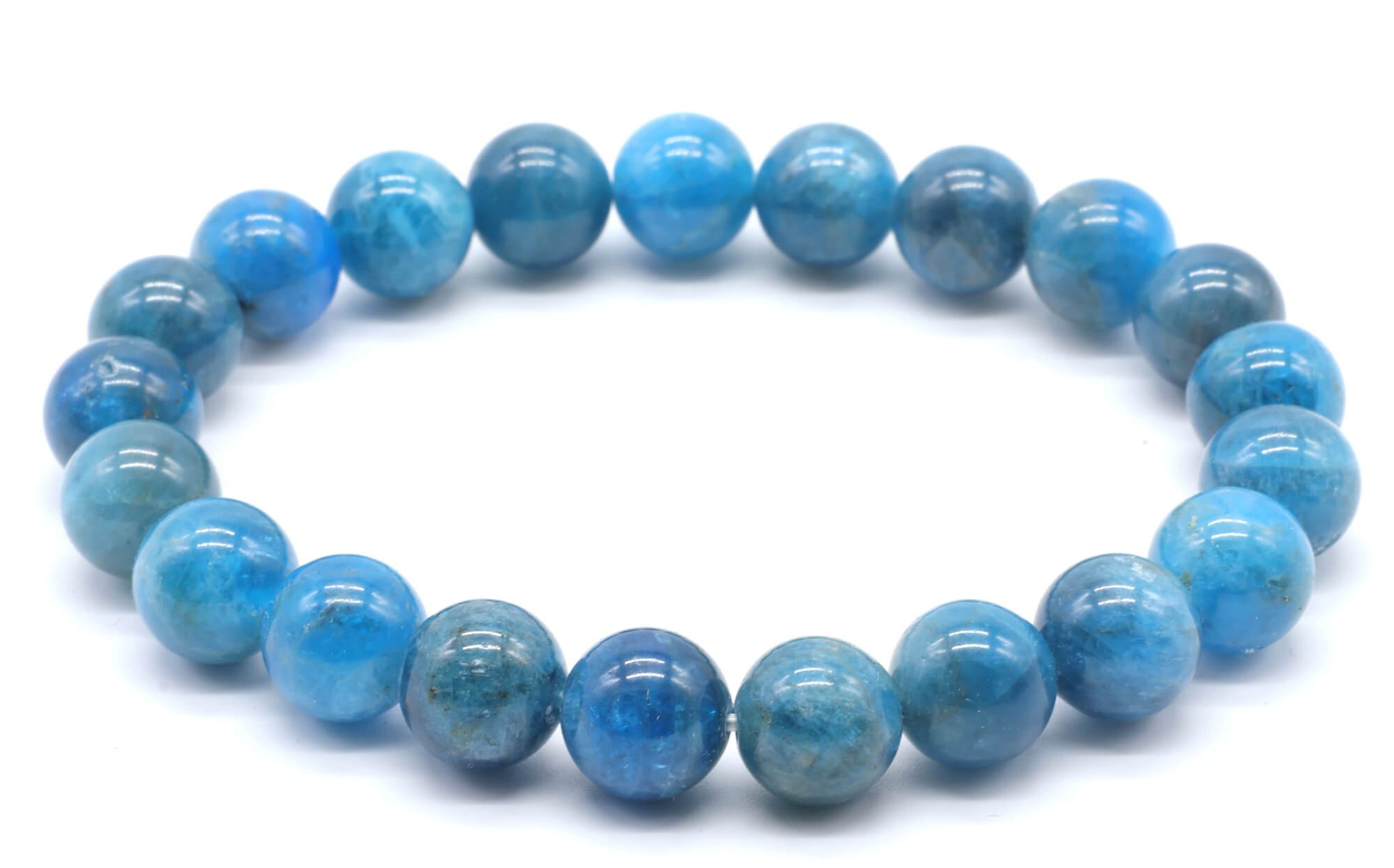 Bracelet Apatite 'AAA' perles 10mm