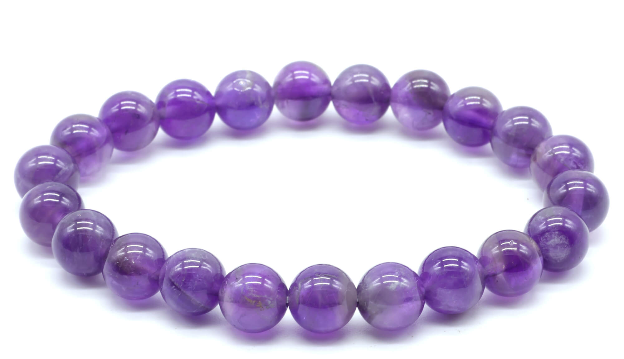 Bracelet 'Dark' Améthyste Perles 8mm