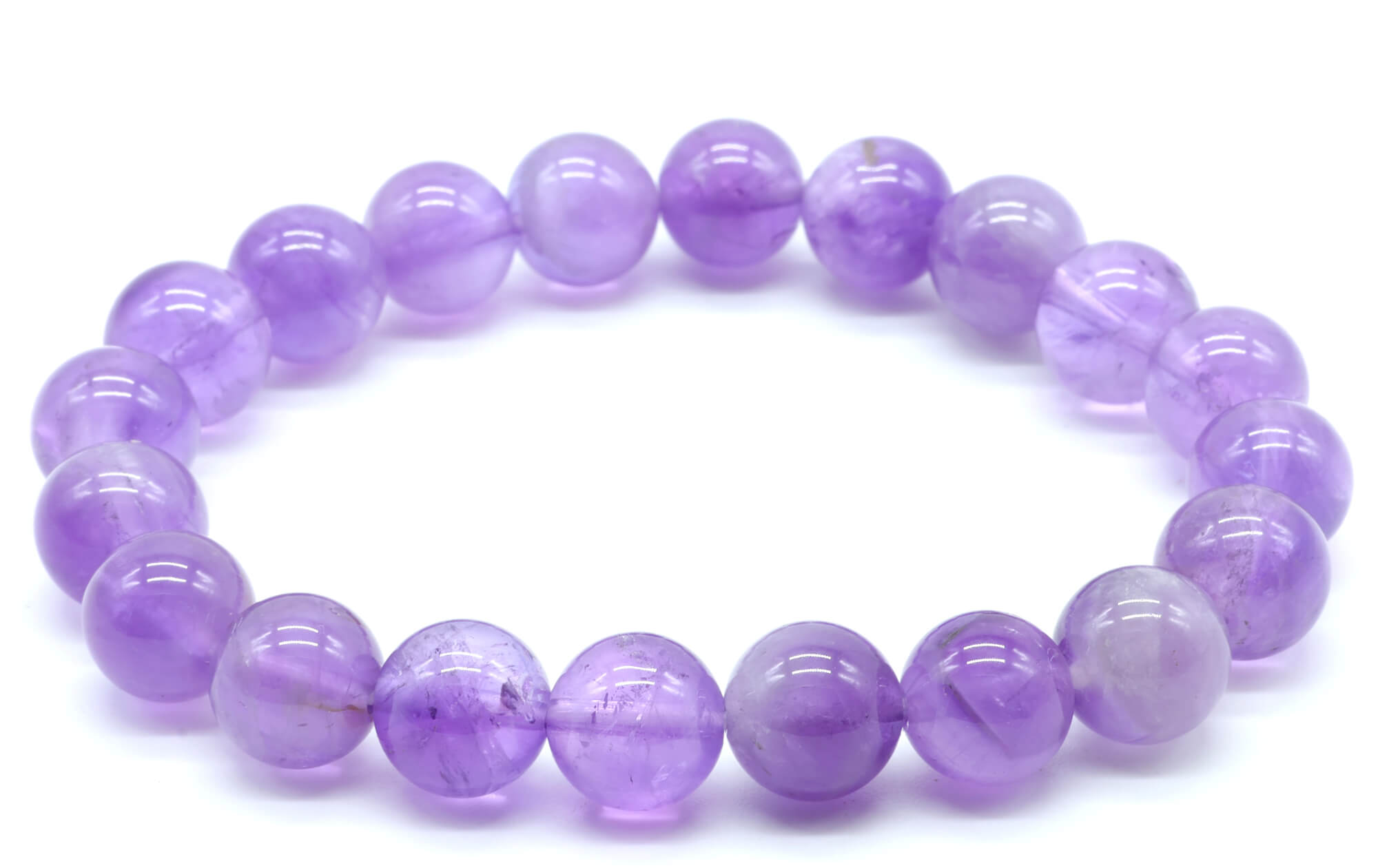Bracelet 'Light' Améthyste Perles 10mm