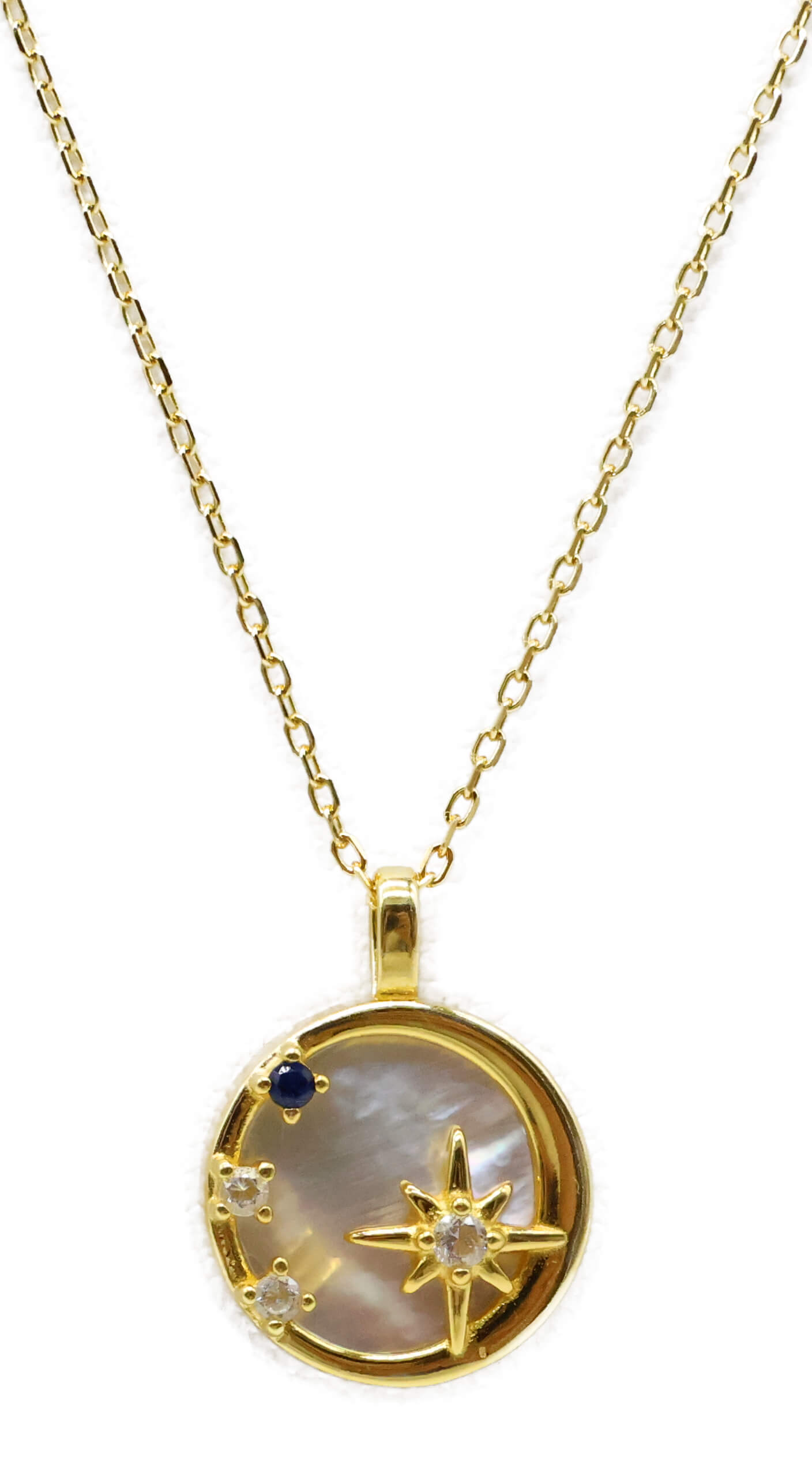 Collier Argent 925 Nacre & Etoiles