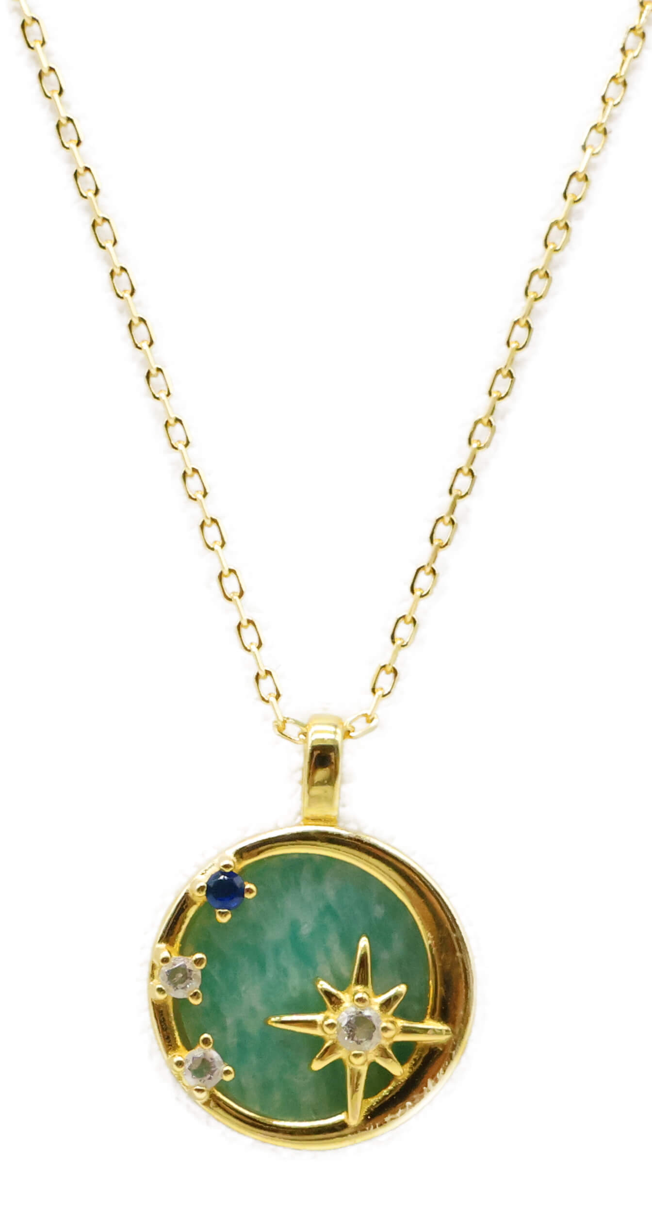 Collier Argent 925 Amazonite & Etoiles