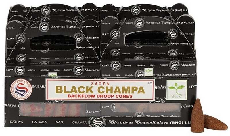 Backflow Cônes Satya Black Champa 6pcs