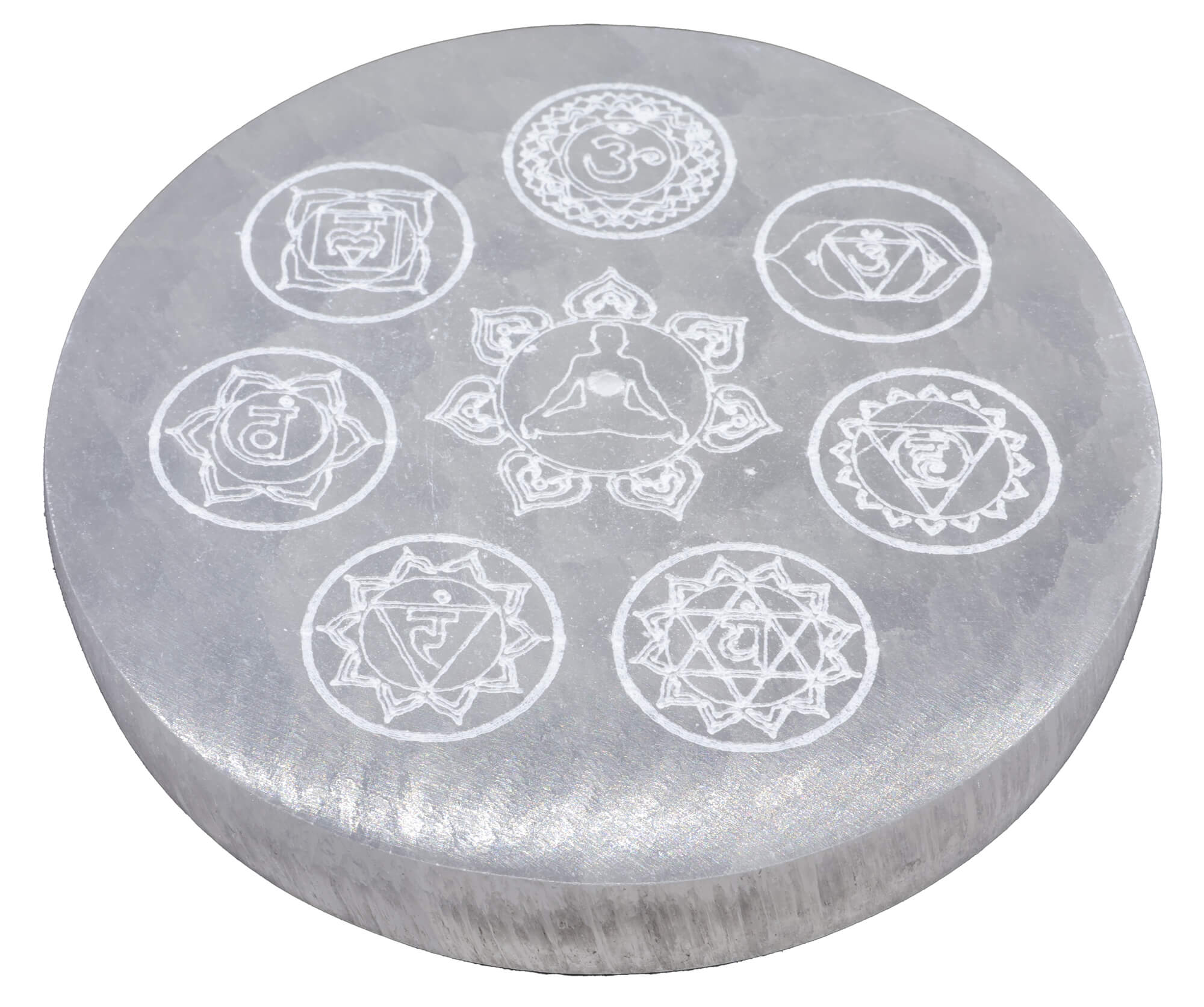 Porte-Encens Sélénite Bouddha 7 Chakras 10cm