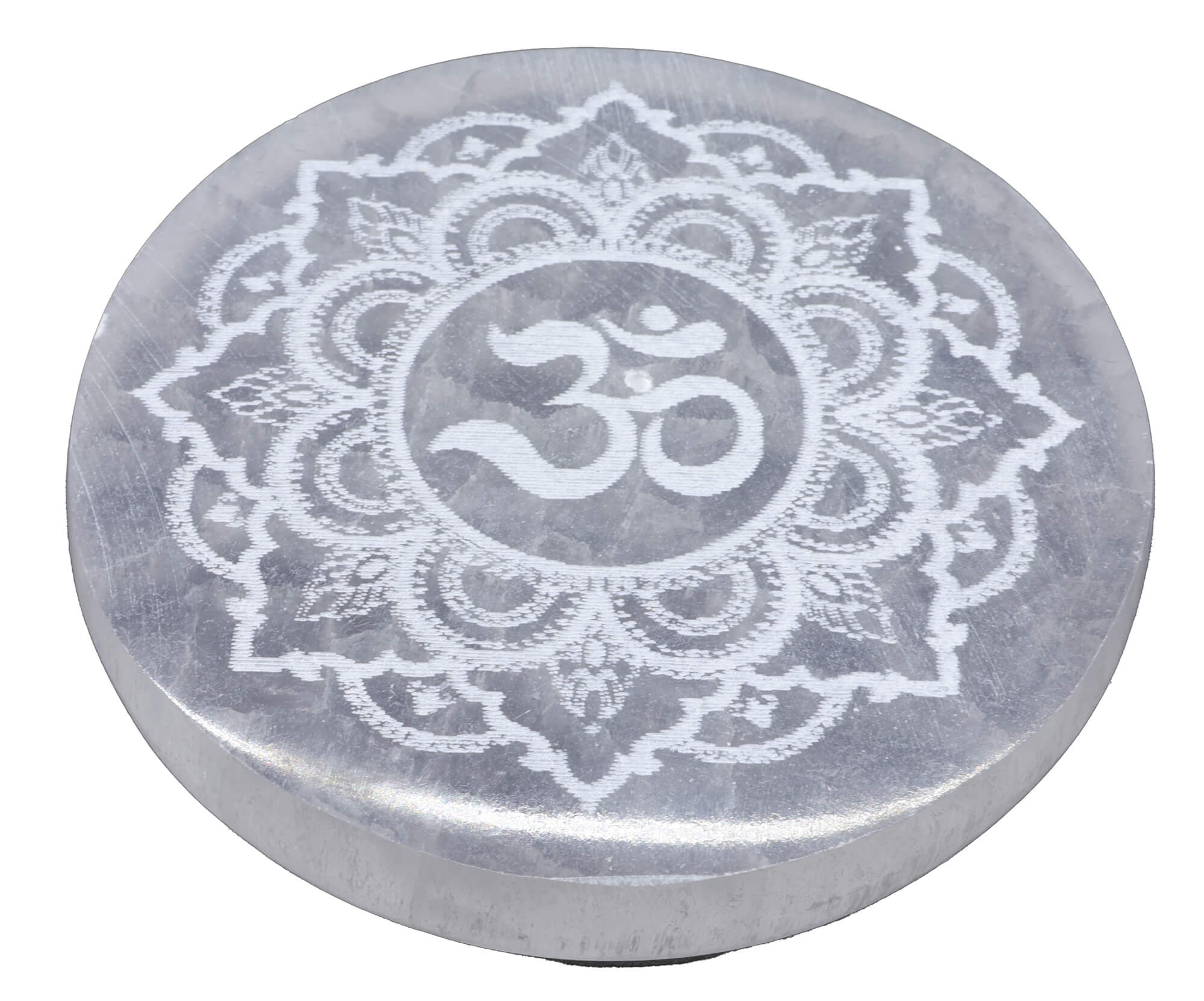 Porte-Encens Sélénite OM Motifs 10cm