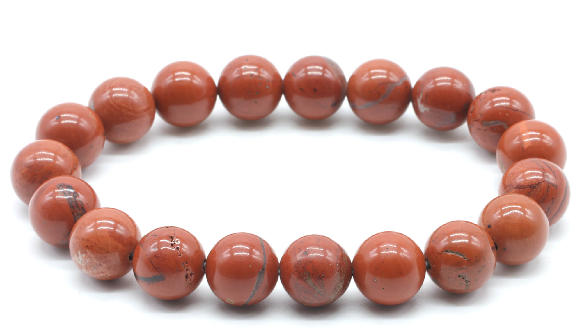 Bracelet Jaspe Rouge perles 10mm