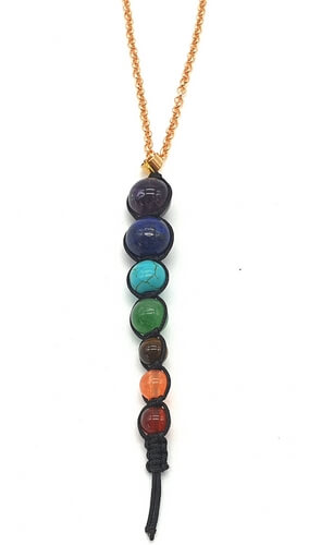 Collier Cuivre 7 Chakras pointe