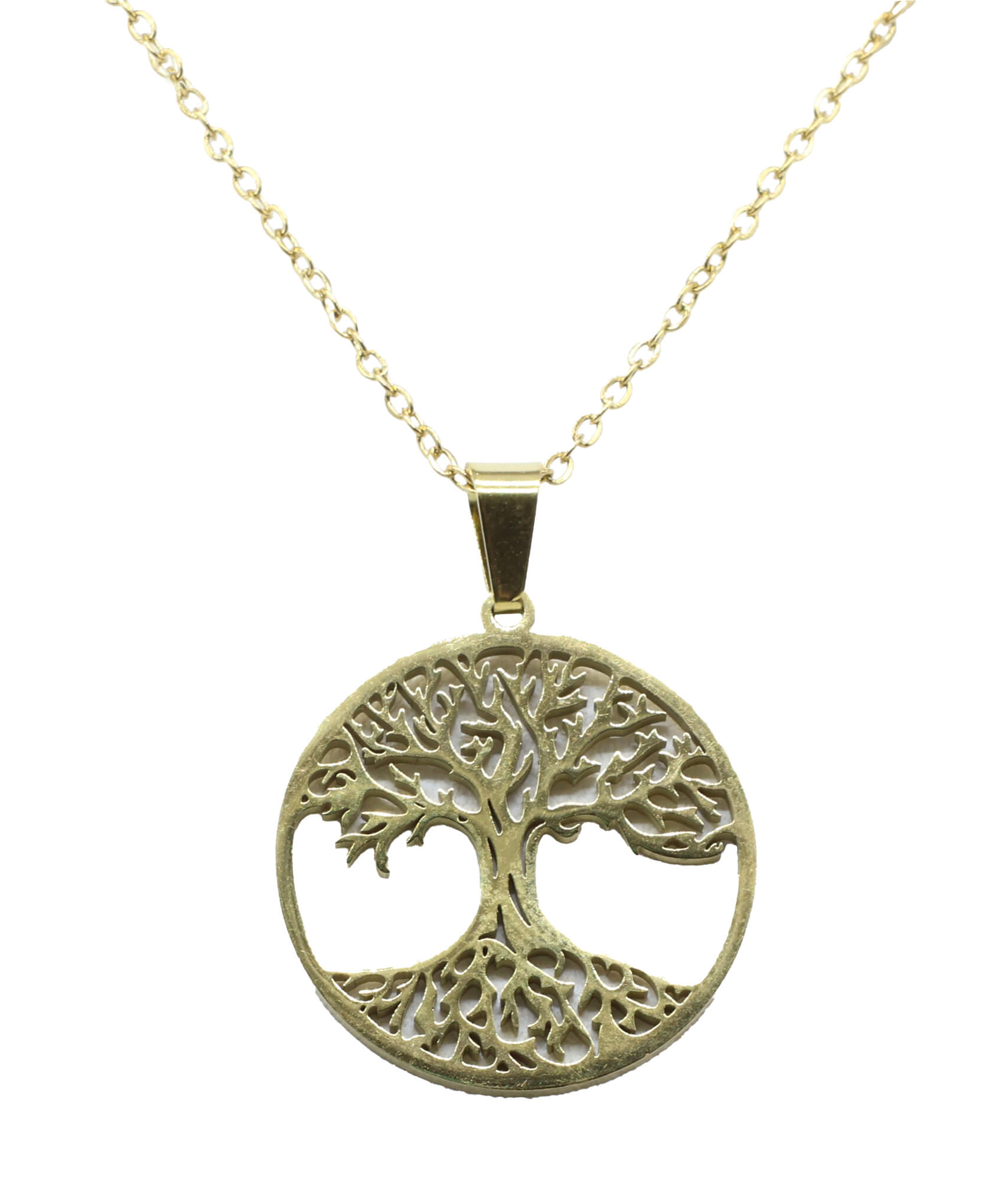 Collier Inox Arbre de Vie plaqué Or
