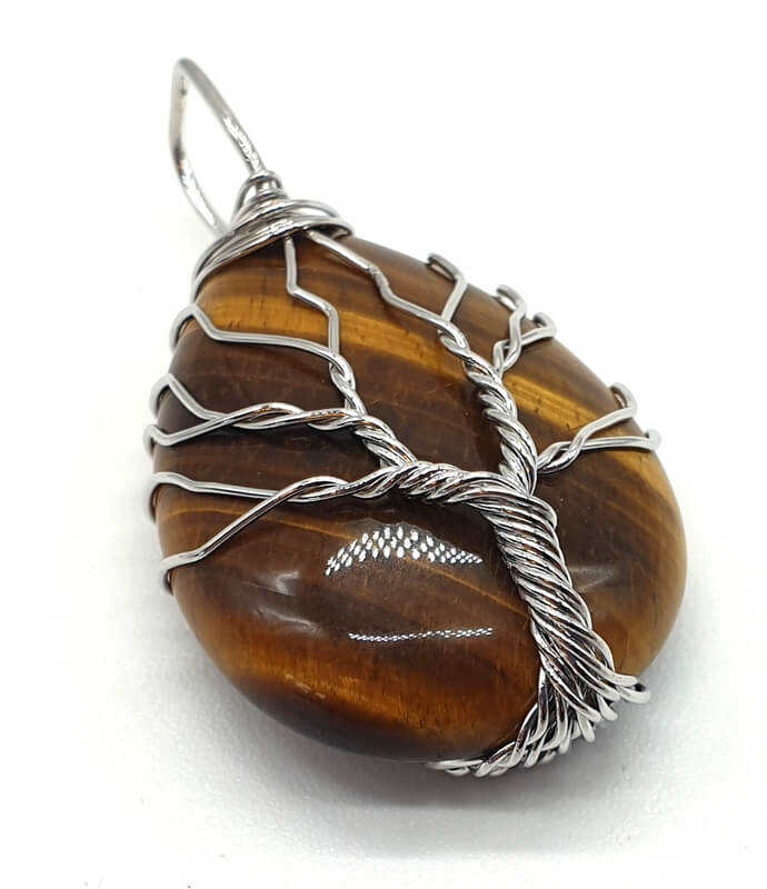 Pendentif Arbre de Vie - Oeil de Tigre