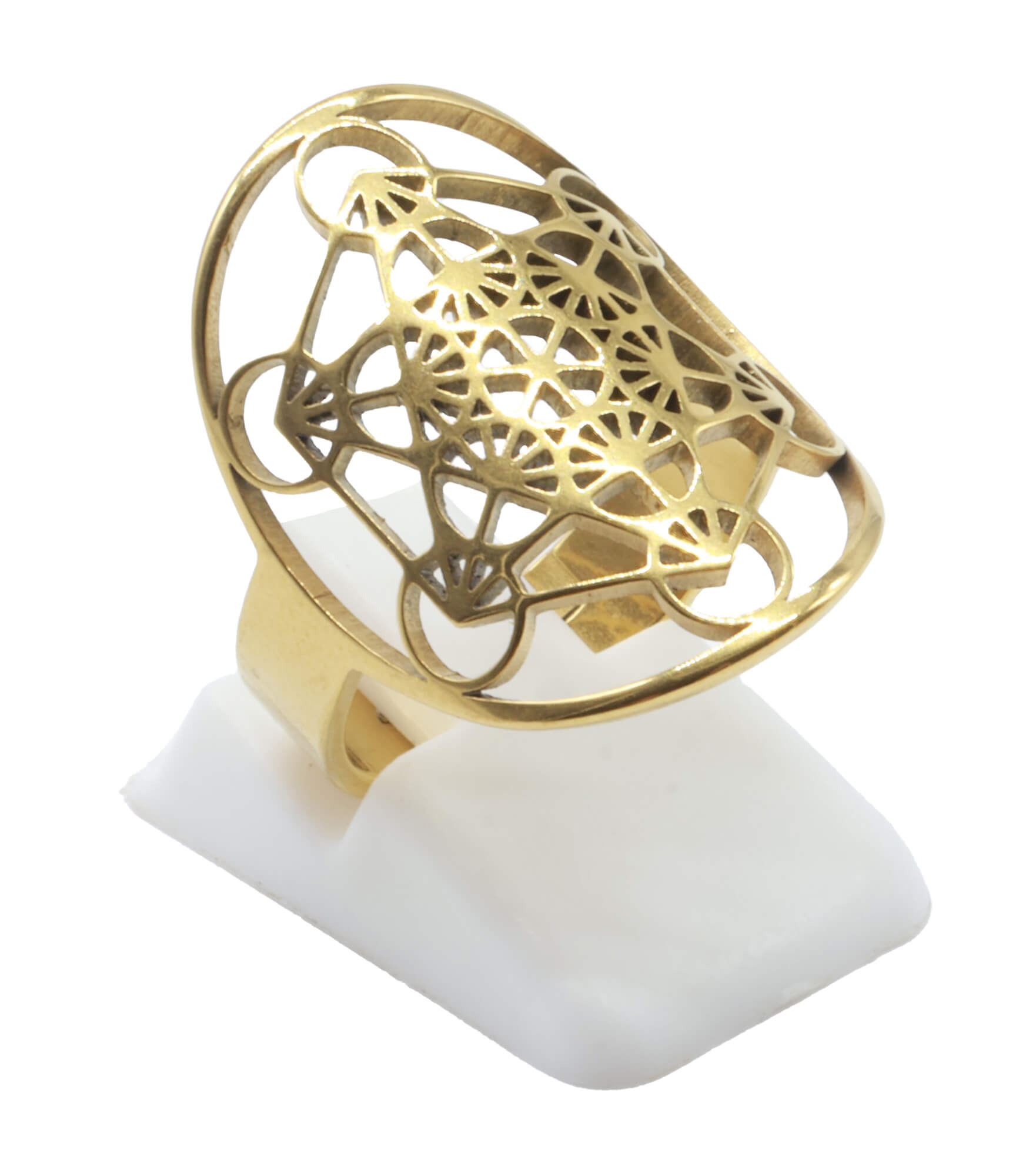 Bague Inox plaquée Or Métatron