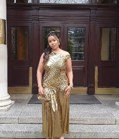 Elegant Gold Evening Dress
