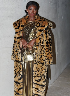 Leopard Print Fur Coat
