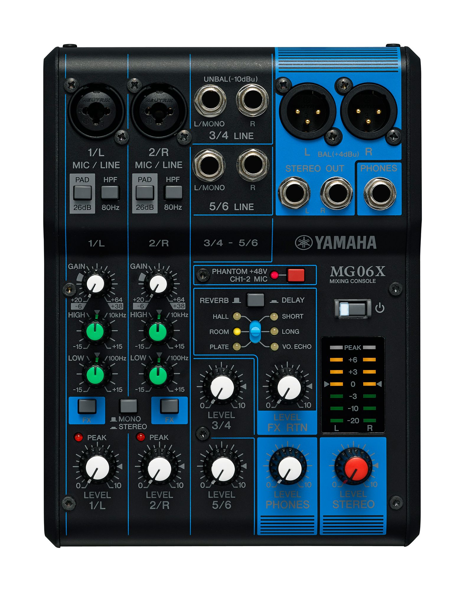 Yamaha MG06X Mezclador Analógico de 6 Canales con Efectos SPX Integrados