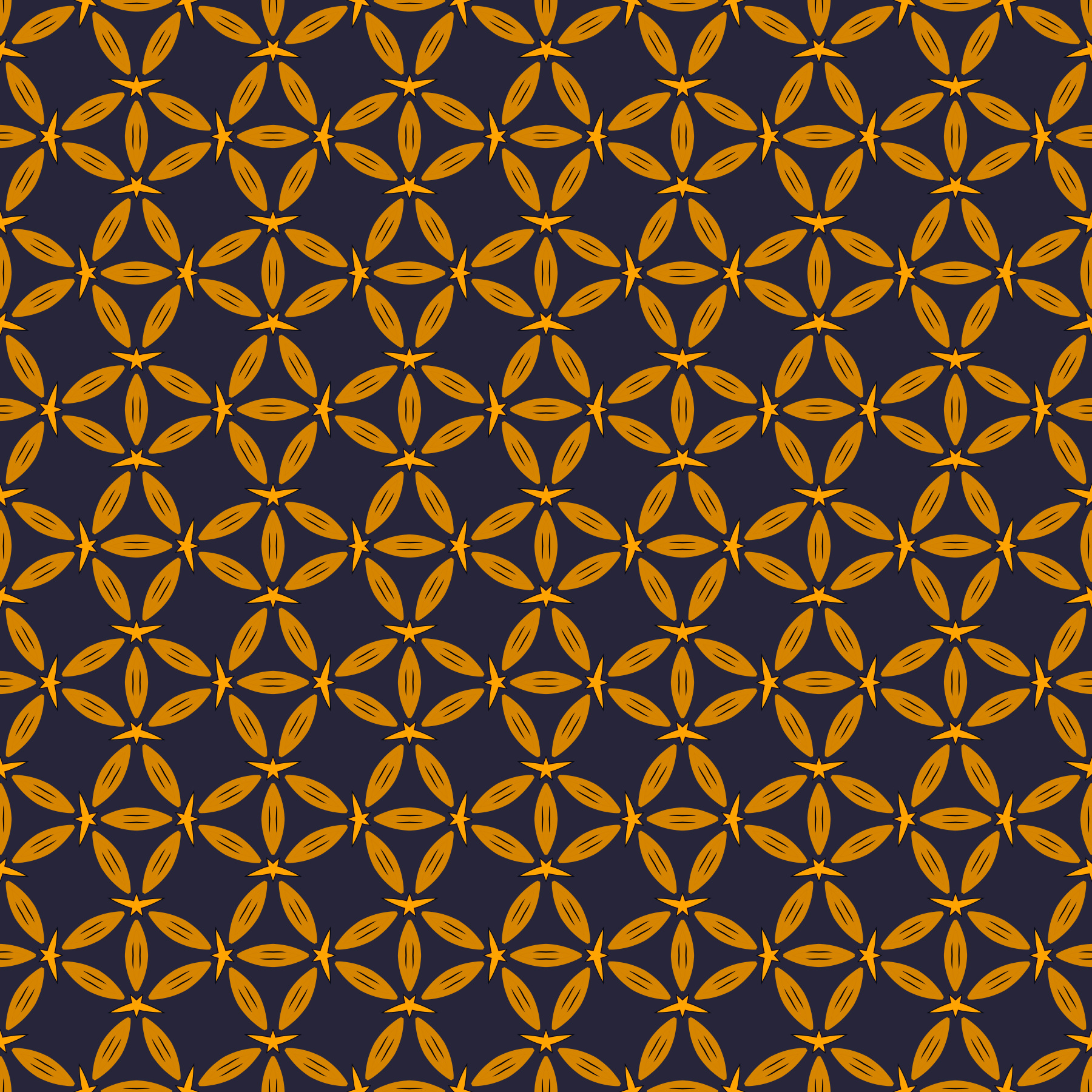 Golden Geometric Patterned Fabric