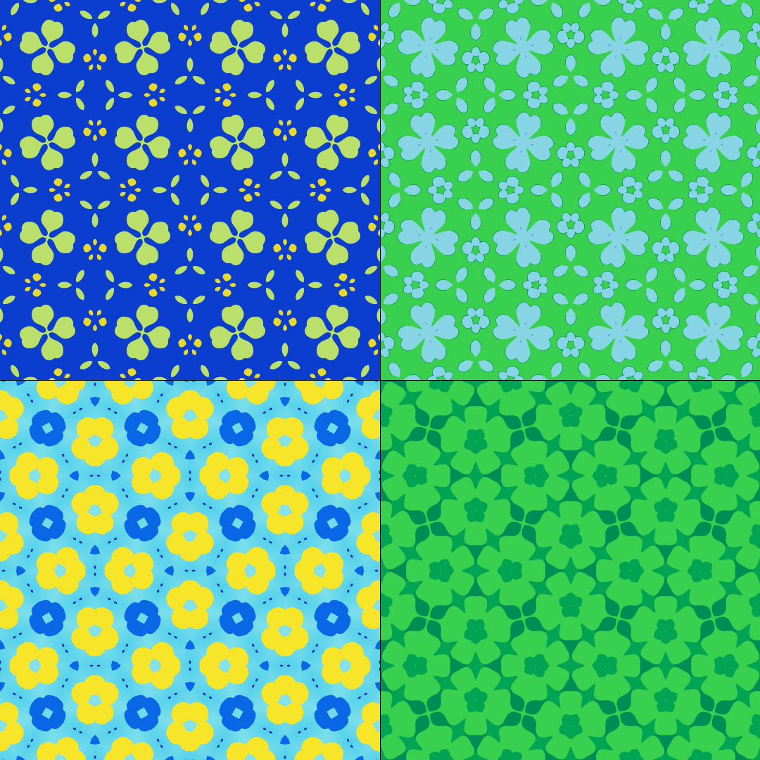 Flowers Art Repeat Patterns Bundle 11