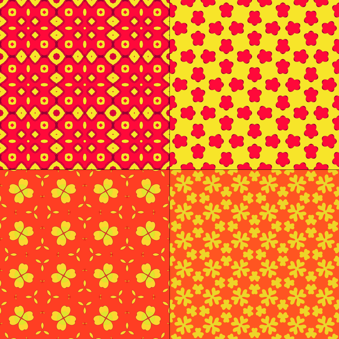 Orange Color Repeat Patterns Bundle 14