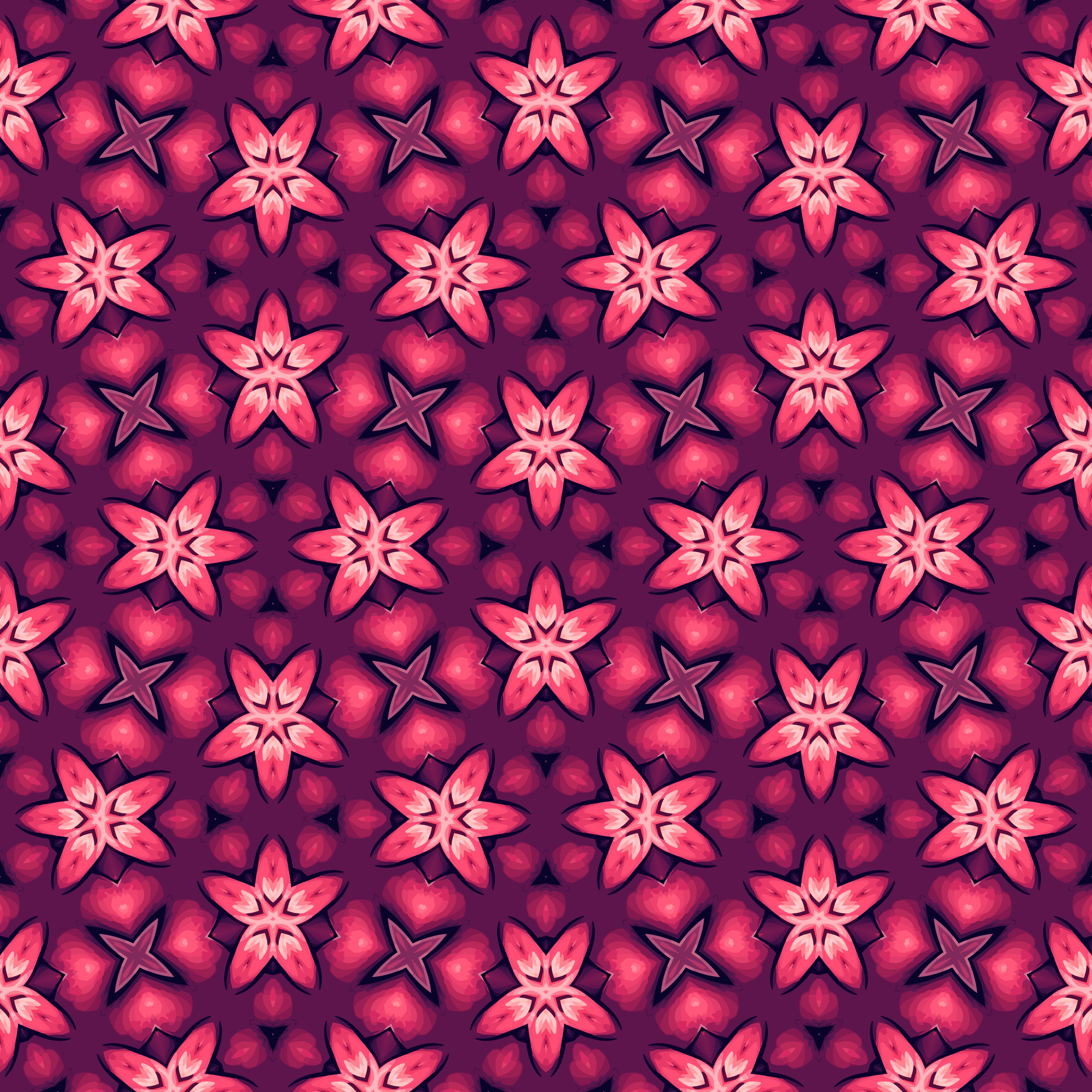 Dark Floral Shapes Repeat Patterns