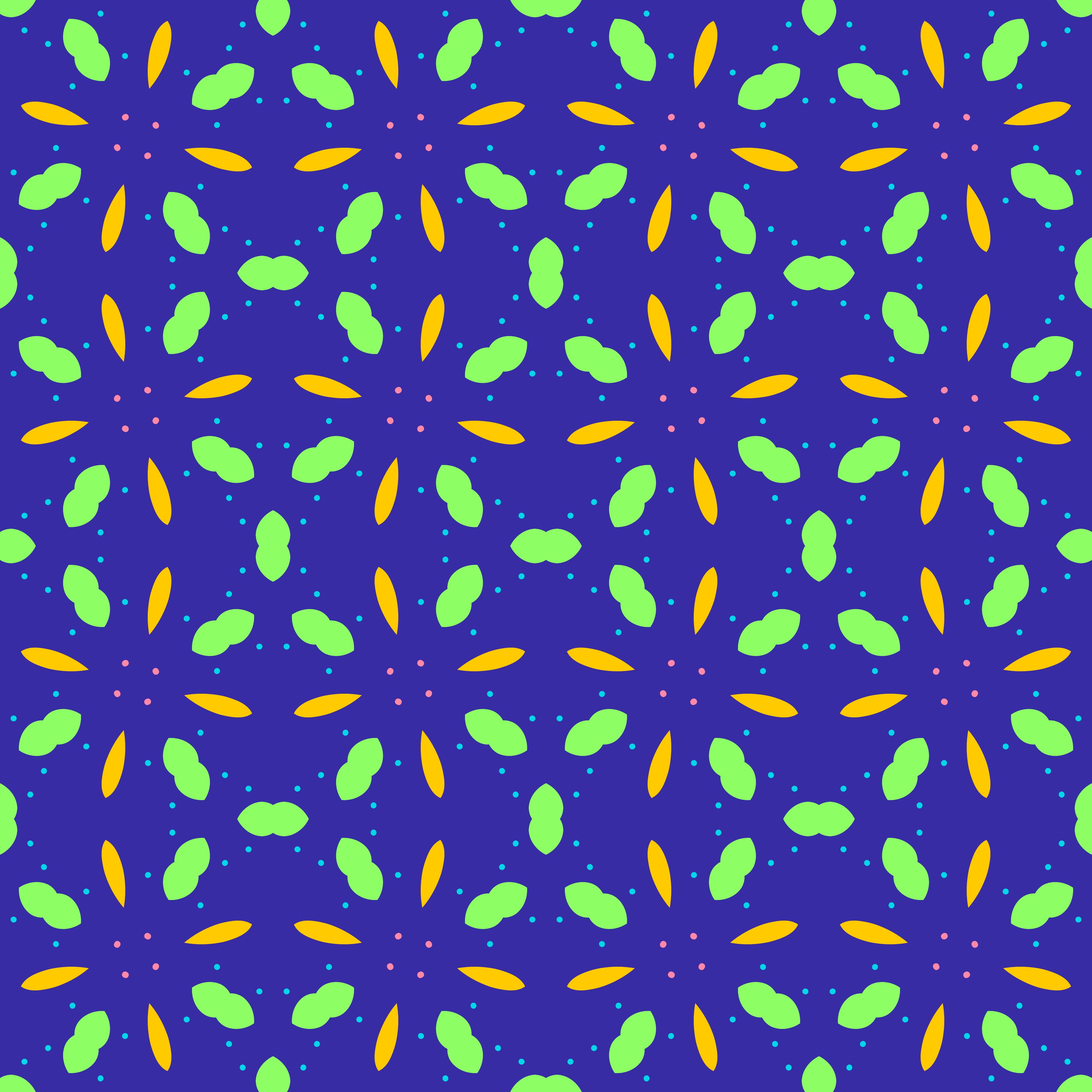 Neon Floral Shapes Repeat Patterns