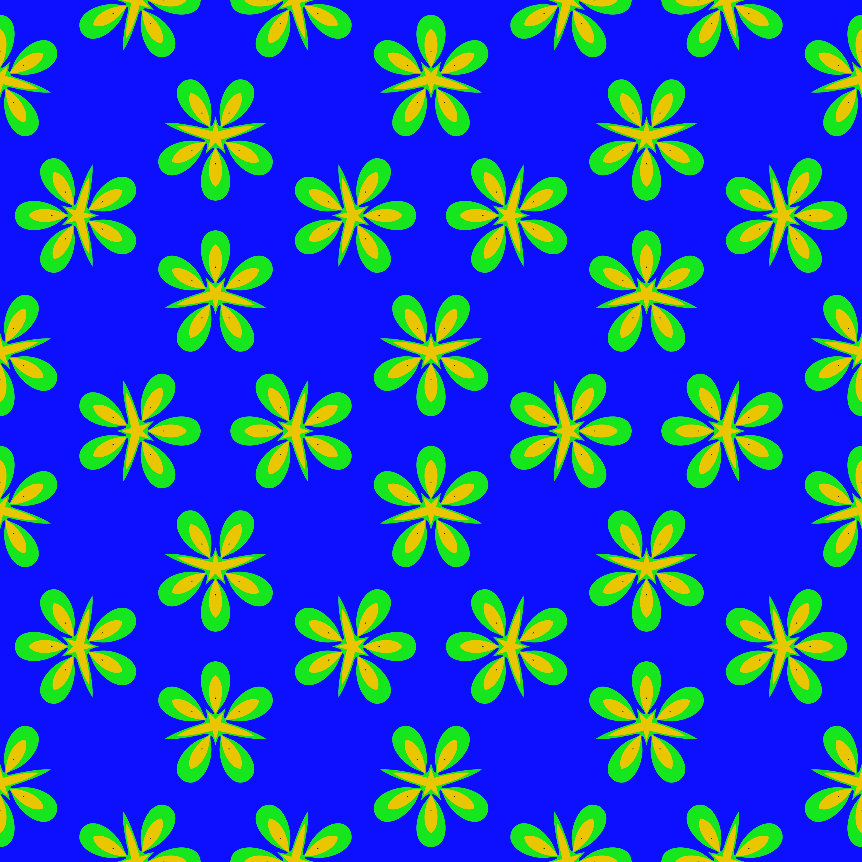 Vibrant Blue Floral Repeat Patterns
