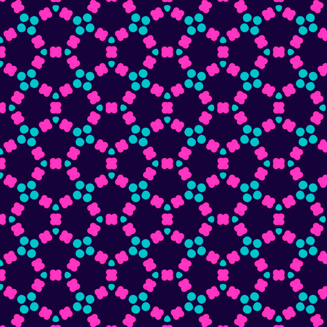 Neon Pink and Blue Dots Repeat Pattern
