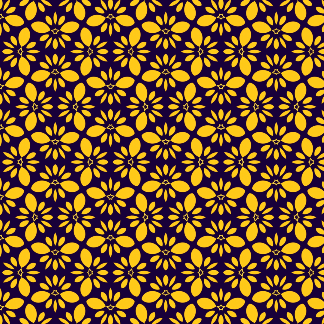 Yellow Modern Flower Repeat Pattern