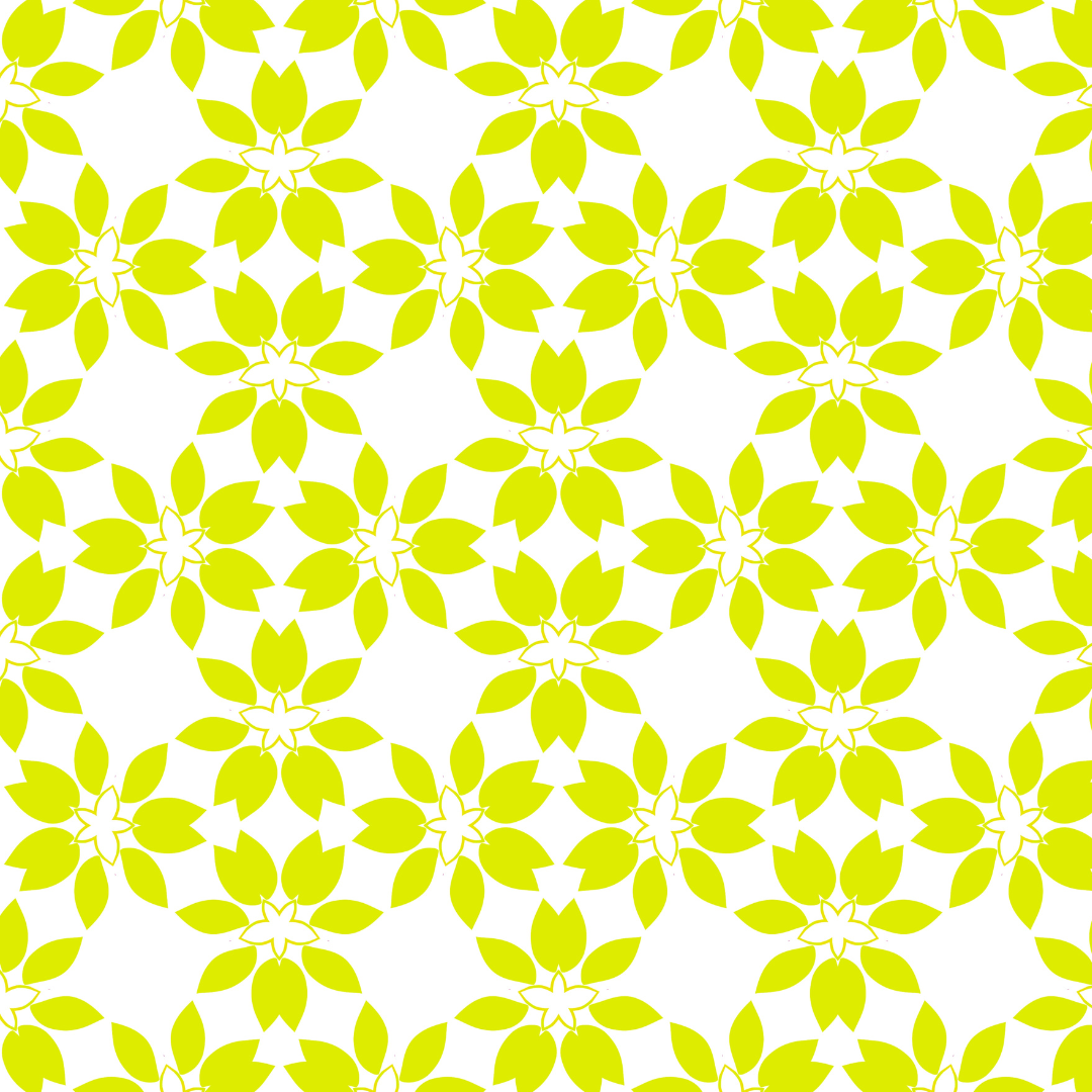 Simple Florascent Green Flower Repeat Pattern