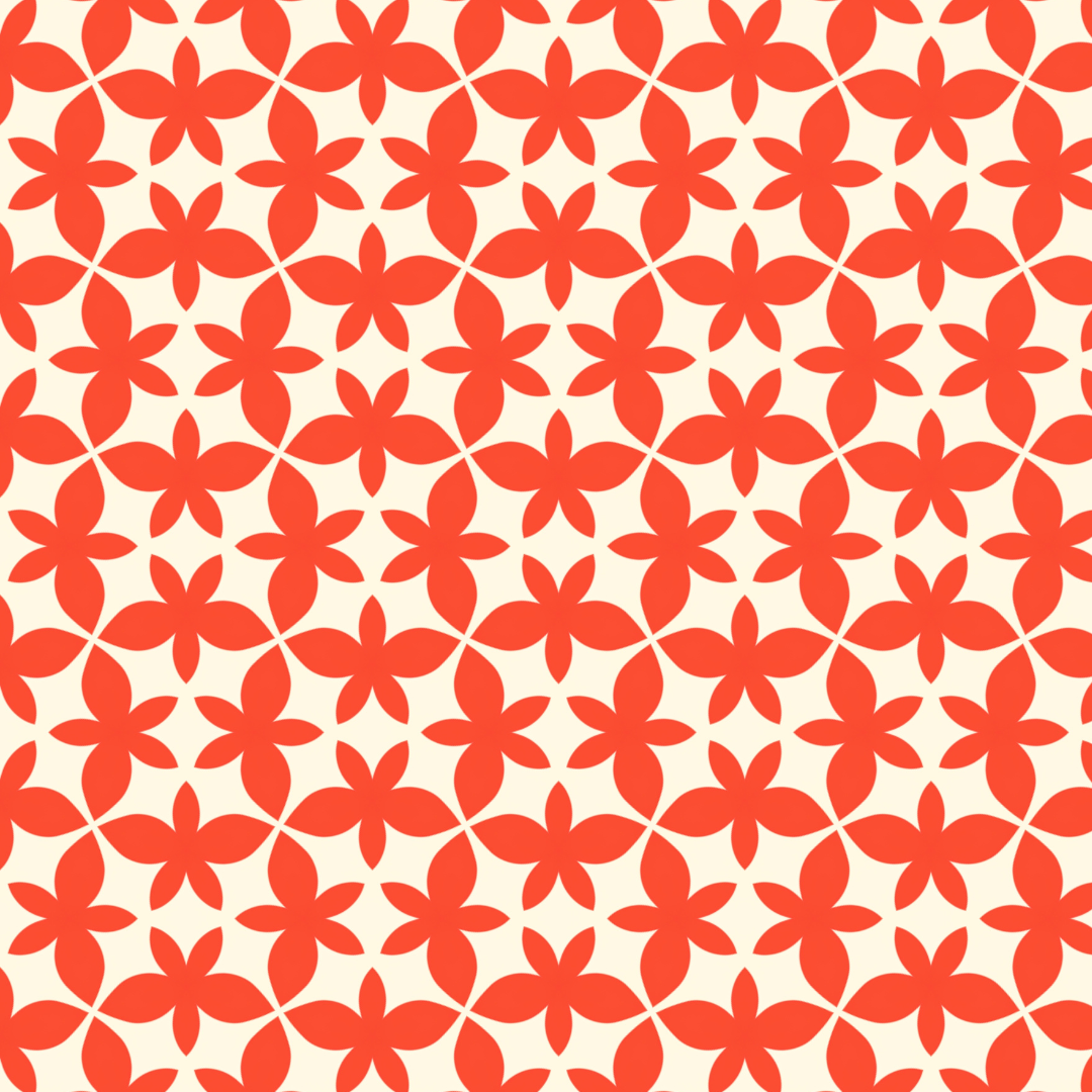 Orange Modern Floral Shape Repeat Patterns