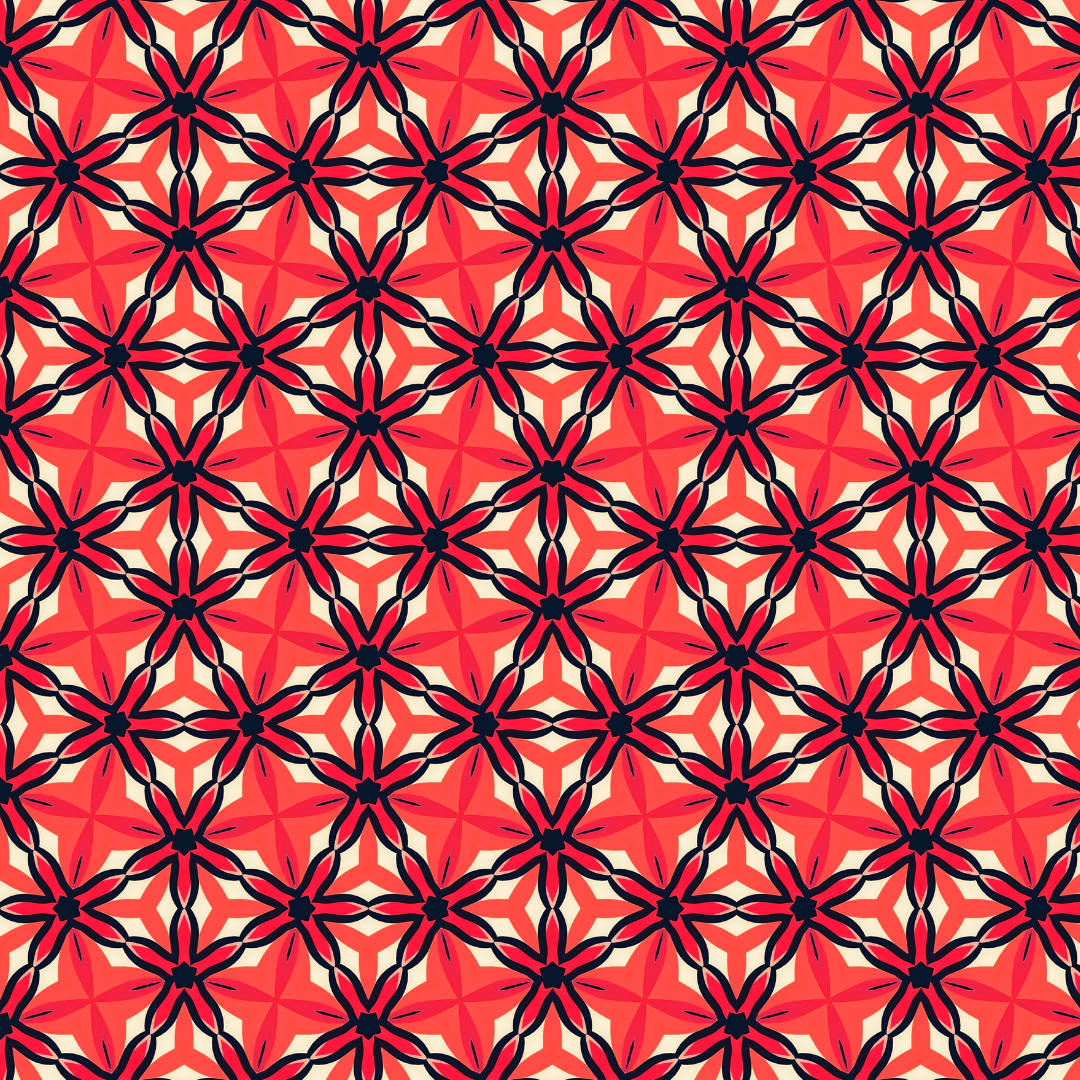 Abstract Floral Shape Repeat Patterns