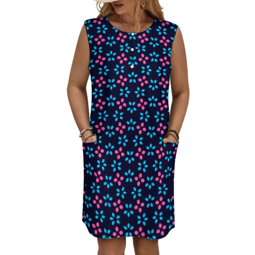 Tiny Neon Colors Floral Shapes Seamless Pattern